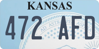 KS license plate 472AFD