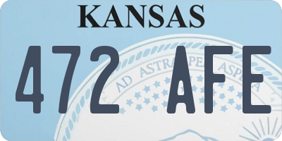 KS license plate 472AFE