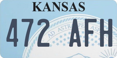 KS license plate 472AFH