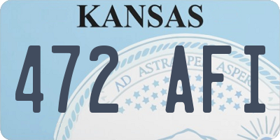 KS license plate 472AFI