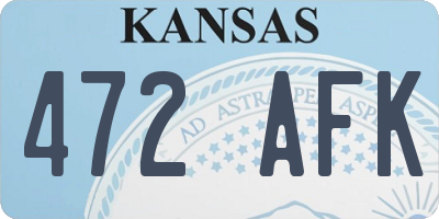 KS license plate 472AFK