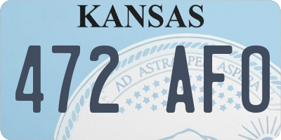 KS license plate 472AFO