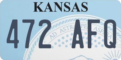 KS license plate 472AFQ