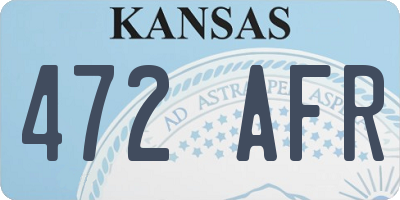 KS license plate 472AFR