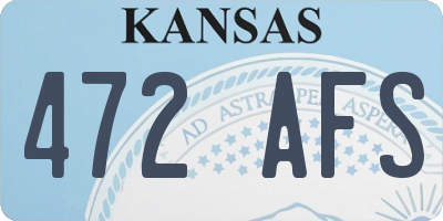 KS license plate 472AFS