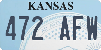KS license plate 472AFW