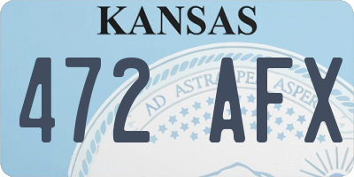 KS license plate 472AFX