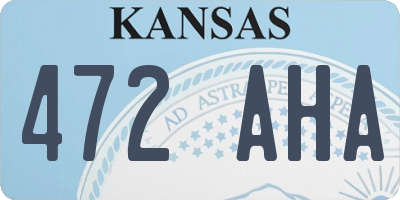 KS license plate 472AHA