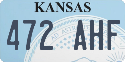 KS license plate 472AHF