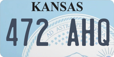 KS license plate 472AHQ