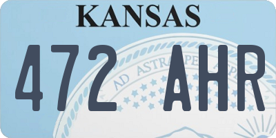 KS license plate 472AHR