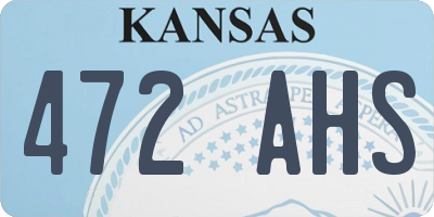 KS license plate 472AHS
