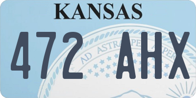 KS license plate 472AHX
