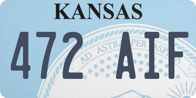 KS license plate 472AIF