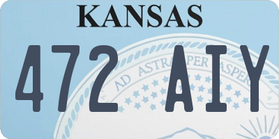 KS license plate 472AIY