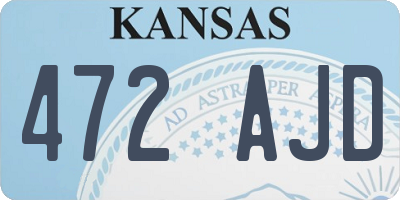 KS license plate 472AJD