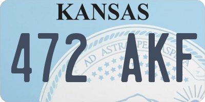 KS license plate 472AKF