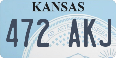 KS license plate 472AKJ
