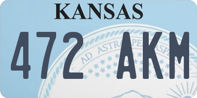 KS license plate 472AKM