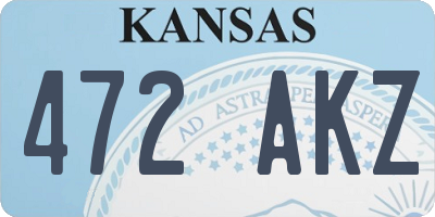 KS license plate 472AKZ