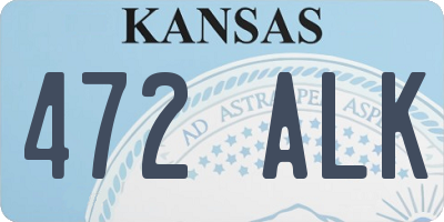 KS license plate 472ALK