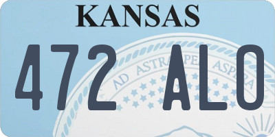 KS license plate 472ALO