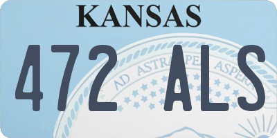 KS license plate 472ALS