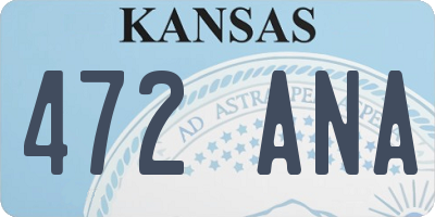KS license plate 472ANA