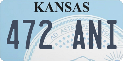 KS license plate 472ANI