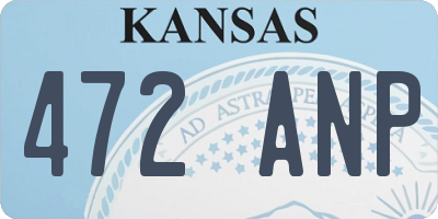 KS license plate 472ANP