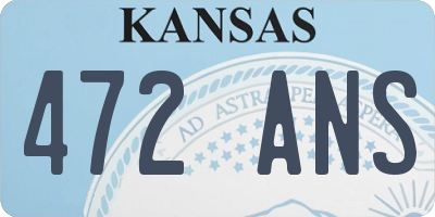 KS license plate 472ANS