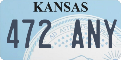 KS license plate 472ANY