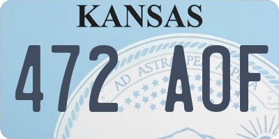 KS license plate 472AOF