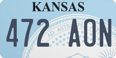 KS license plate 472AON