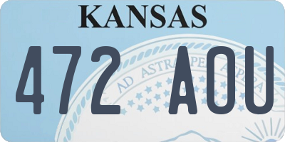 KS license plate 472AOU