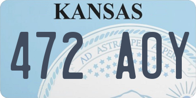 KS license plate 472AOY