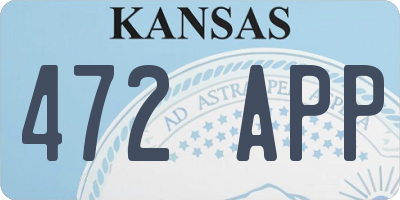 KS license plate 472APP