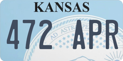 KS license plate 472APR