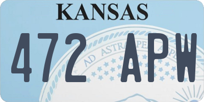 KS license plate 472APW