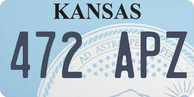 KS license plate 472APZ