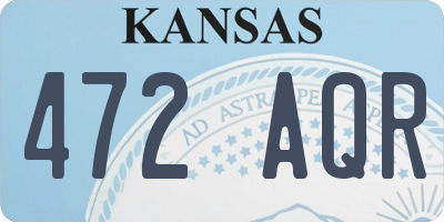 KS license plate 472AQR