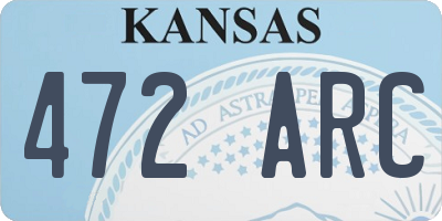 KS license plate 472ARC