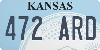 KS license plate 472ARD