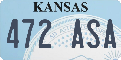 KS license plate 472ASA