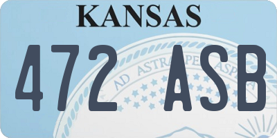KS license plate 472ASB