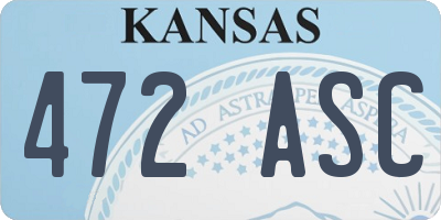 KS license plate 472ASC