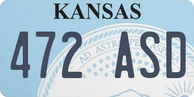 KS license plate 472ASD