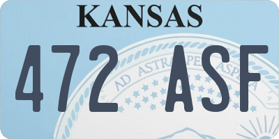 KS license plate 472ASF