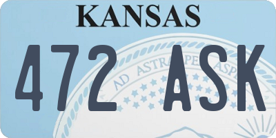 KS license plate 472ASK