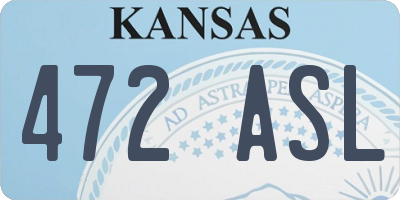 KS license plate 472ASL